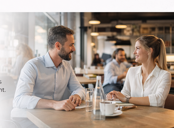 Gespräch zwischen Ansprechpartner und Kandidatin